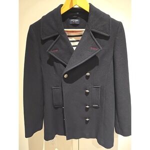 Saint James L'atelier Women's Wool Pea Coat, US6, France 38, Navy Blue